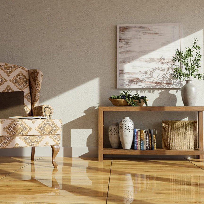 Hardwood Flooring inside kitchen corner